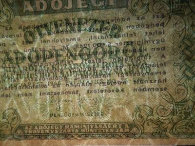 Ötvenezer adópengő 1946 , vízjeles ! 