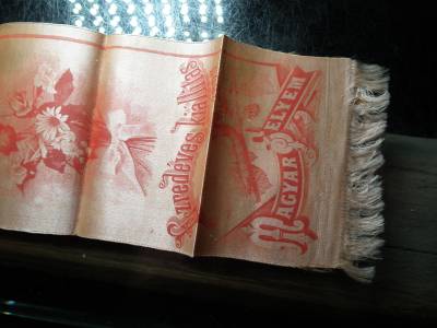 Ezredéves kiállítás magyar selyem 1896 , könyvjelző Ezredéves kiállítás magyar selyem 1896 , könyvjelző