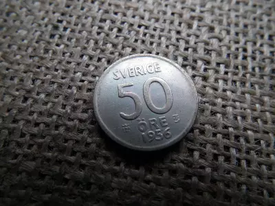 Svédország , ezüst 50 öre 1956