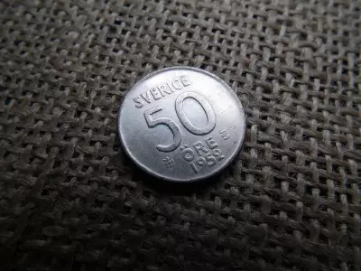 Svédország , ezüst 50 öre 1952