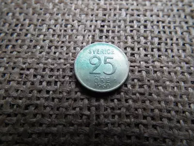 Svédország , ezüst 25 öre 1960