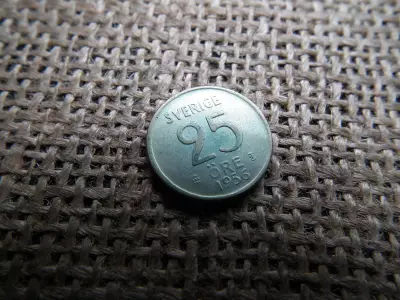 Svédország , ezüst 25 öre 1956