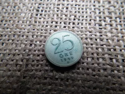 Svédország , ezüst 25 öre 1944