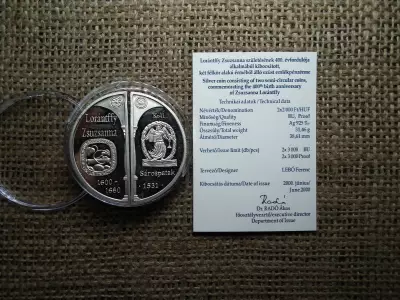 LORÁNTFFY ZSUZSANNA 2 x 2000 FORINT 2000 EZÜST PP 