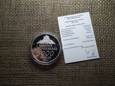Ezüst 5000 forint 2003 Hollókő 