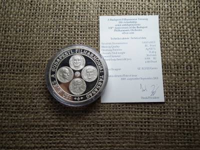 Budapesti Filharmóniai Társaság 150 éves ezüst 5000 forint 2003 PP 
