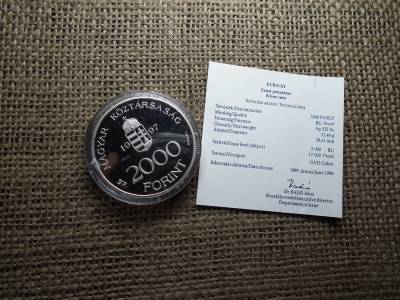 EU INTEGRÁCIÓ , BUDAVÁRI PALOTA , EZÜST 2000 Forint 1997 , PP ! 