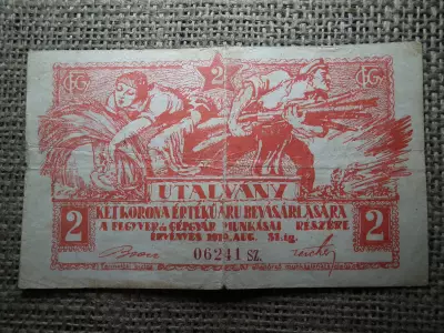 Fegyver és Gépgyár , 2 korona, 1919 Budapest , utalvány 