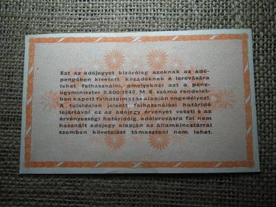 Százmillió adópengő 1946 , ef , gyönyörű , hajtatlan 