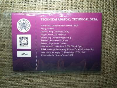 Pénzmúzeum 100 forint 2022 - elsőnapi veret 