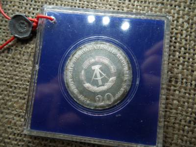 Ritka , ezüst PP 20 márka 1974 , eredeti , bontatlan tokjában , DDR , mark 