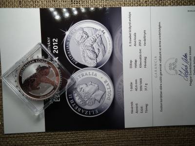 Ausztrália ezüst 1 dollár 2012 , dollar , Koala , 1 uncia szín ! Ausztrália ezüst 1 dollár 2012 , dollar , Koala , 1 uncia szín !