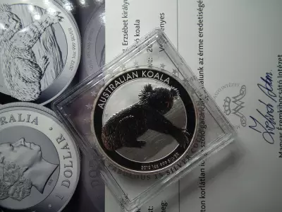 Ausztrália ezüst 1 dollár 2012 , dollar , Koala , 1 uncia szín ! 