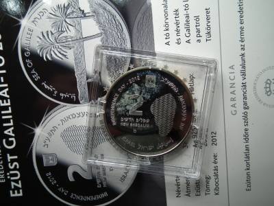 Izrael ezüst 2 új sékel 2012 , new sheqalim , Galileai tó , ritka Izrael ezüst 2 új sékel 2012 , new sheqalim , Galileai tó , ritka