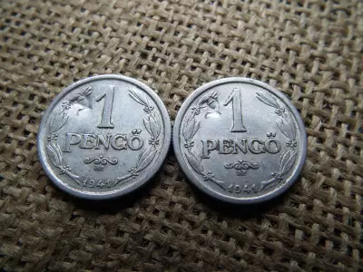 1 pengő 1941 , sarló kalapács beütéssel , ellen-jeggyel , ár/db