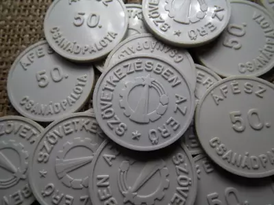 CSANÁDPALOTA ÁFÉSZ - MŰANYAG ZSETON - 50 forint , világosszürke ! Ár/db