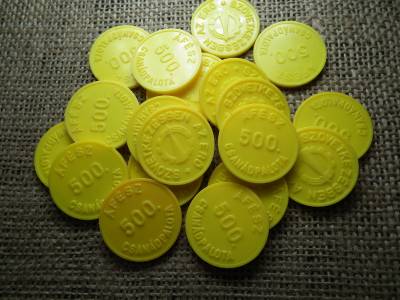 CSANÁDPALOTA ÁFÉSZ - MŰANYAG ZSETON - 500 forint , kétoldalas ! Ár/db CSANÁDPALOTA ÁFÉSZ - MŰANYAG ZSETON - 500 forint , kétoldalas ! Ár/db