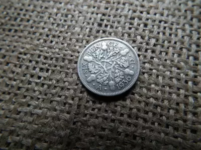 Egyesült Királyság , ezüst 6 pence 1936