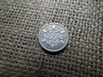 Egyesült Királyság  , ezüst 6 pence 1934