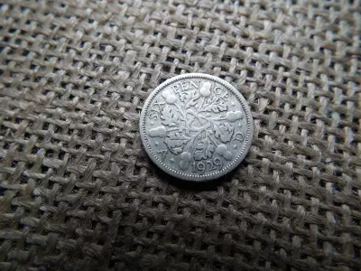 Egyesült Királyság , ezüst 6 pence 1929