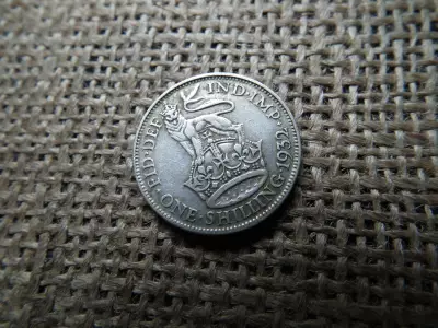 Egyesült Királyság , ezüst 1 shilling 1932