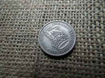 Egyesült Királyság , ezüst 1 shilling 1933
