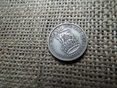Egyesült Királyság , ezüst 1 shilling 1936