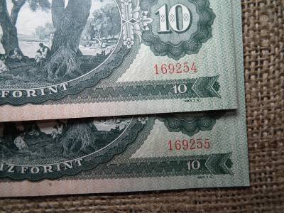 10 forint 1949 , Rákosi címer , extra , 2 db sorszámkövető 10 forint 1949 , Rákosi címer , extra , 2 db sorszámkövető