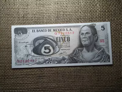 Mexikó 5 pesos 1972 , UNC , A2