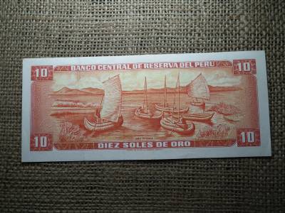 Peru 10 soles 1975 , Soles De Oro , A3 Peru 10 soles 1975 , Soles De Oro , A3