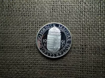 Ezüst 500 forint 1991 PP , János Pál Pápa