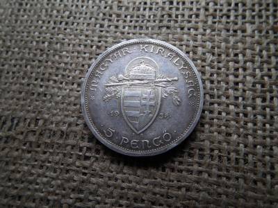 Szent István , ezüst 5 pengő 1938 , gyönyörű patinás Szent István , ezüst 5 pengő 1938 , gyönyörű patinás