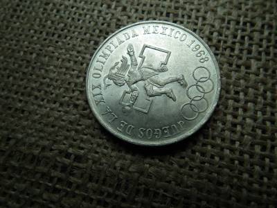 Mexikó , ezüst 25 pesos 1968 , peso Mexikó , ezüst 25 pesos 1968 , peso