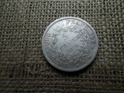Franciaország , ezüst 5 francs 1875 , frank , Herkules