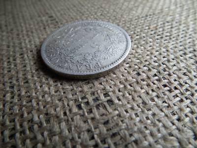 Franciaország , ezüst 5 francs 1875 , frank , Herkules Franciaország , ezüst 5 francs 1875 , frank , Herkules