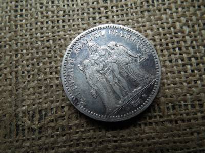 Franciaország , ezüst 5 francs 1873 , frank , Herkules Franciaország , ezüst 5 francs 1873 , frank , Herkules