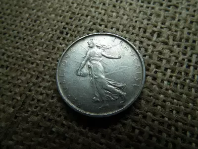 Franciaország , ezüst 5 francs 1962 , frank