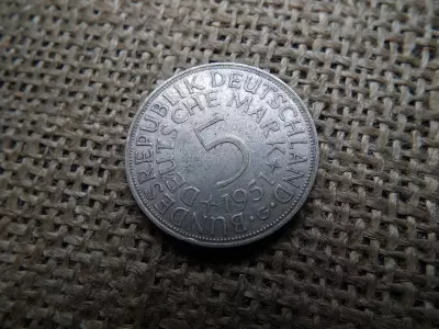 Németország , ezüst 5 márka 1951 G ,