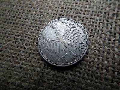 Németország , ezüst 5 márka 1951 G , Németország , ezüst 5 márka 1951 G ,