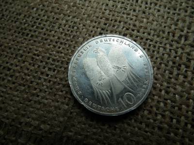 Németország , ezüst 10 márka 1993 J 
