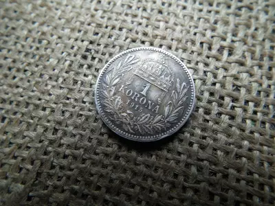 Ferenc József , ezüst 1 korona 1915 KB , patinás