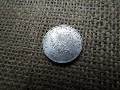 Ferenc József , ezüst 1 korona 1908 , corona