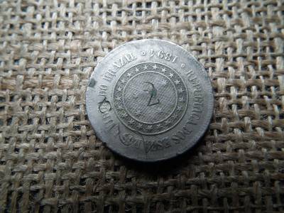 Brazília 100 reis 1894 , réis , 2 felülnyomás Brazília 100 reis 1894 , réis , 2 felülnyomás