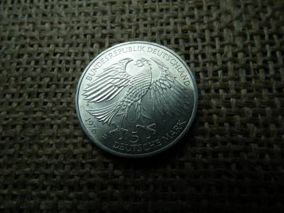 Németország , ezüst 5 márka 1976 D , Deutsche Mark von Grimmelshausen Németország , ezüst 5 márka 1976 D , Deutsche Mark von Grimmelshausen