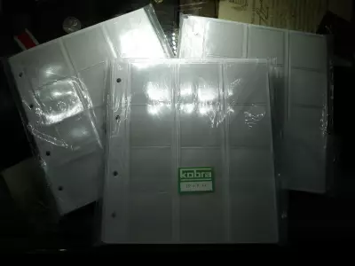 Kobra , Érmetartó , éremtartó , érme berakó lap ! 10 db 12 férőhelyes ! Ár / zacskó ( 10 lap , 10 elválasztó ) Új !