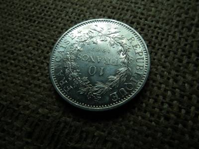 Franciaország , ezüst 10 francs 1967 , frank , extra ,eÉpublique , ékezetes , ritkább Franciaország , ezüst 10 francs 1967 , frank , extra ,eÉpublique , ékezetes , ritkább