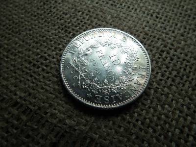 Franciaország , ezüst 10 francs 1965 , frank , extra Franciaország , ezüst 10 francs 1965 , frank , extra