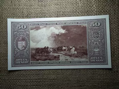 50 pengő 1945 , hátlapi fázisnyomat , ritka 