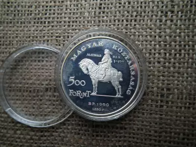 Ezüst 500 forint 1990 PP , Mátyás király