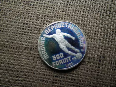 Ezüst 500 forint 1981 PP , foci VB